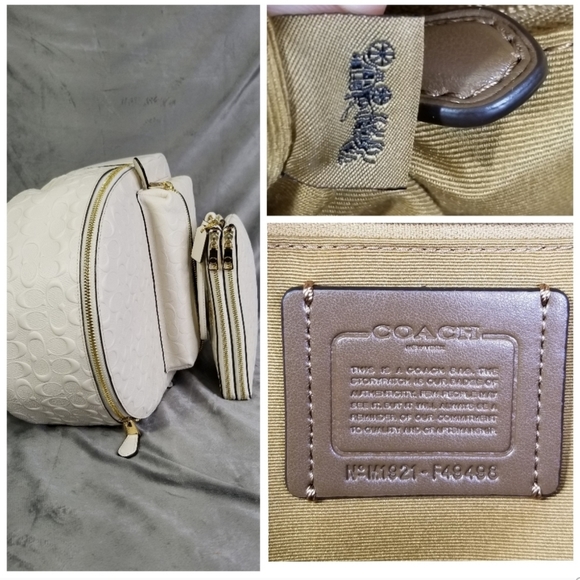 COACH 2P SIGNATURE EMBOSSED BACKPACK XL WRISTLET - Picture 3 of 12